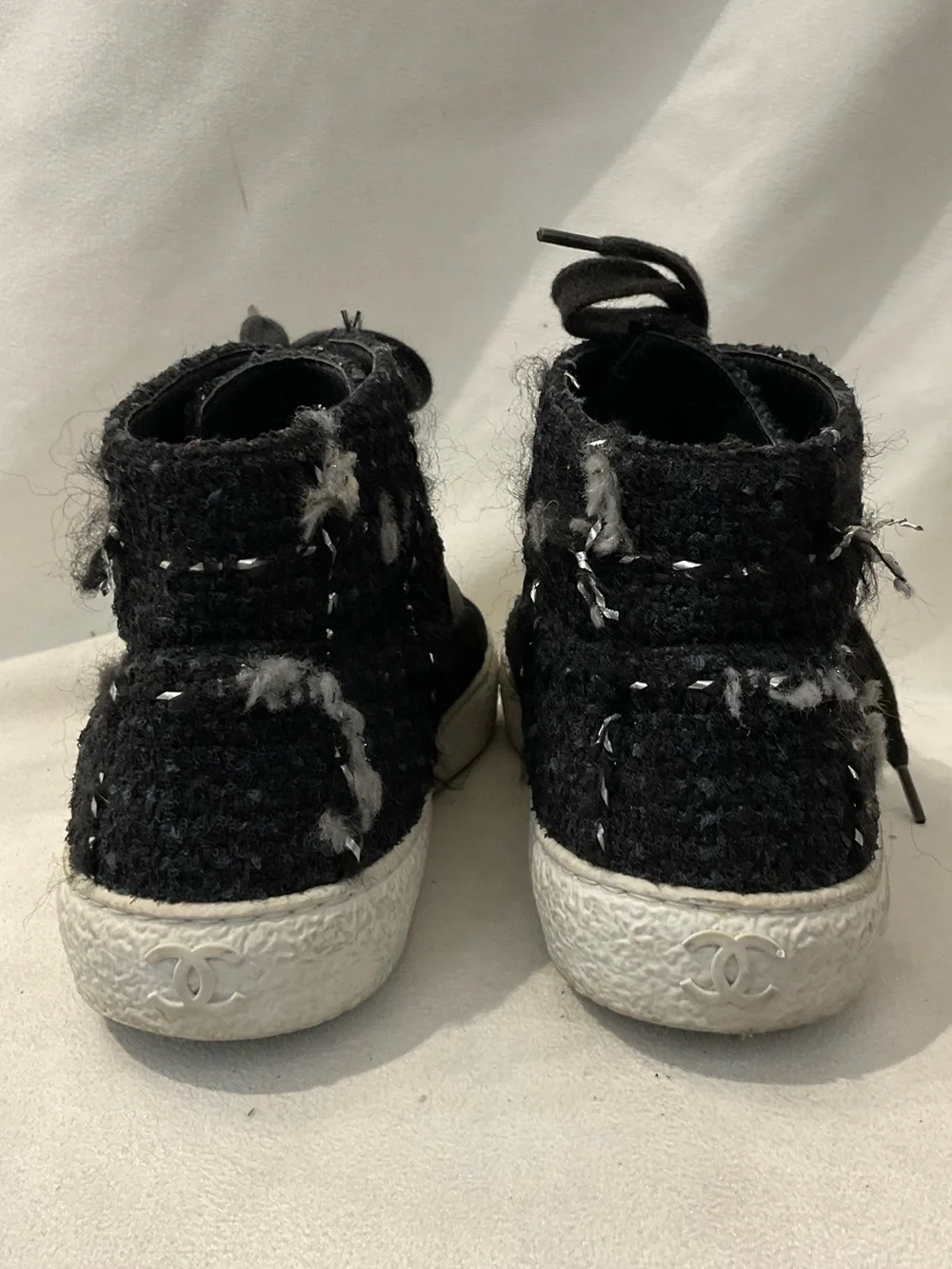 CHANEL suede tweed